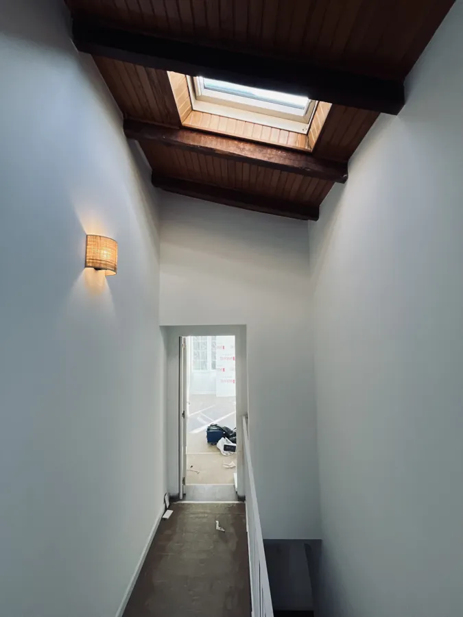 Upstairs hallway during the renovation of a house in Premià de Dalt